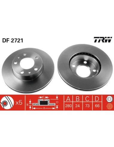 DISCO DE FRENO FIAT DUCATO 06 DELANTERO DCHA./IZQ.