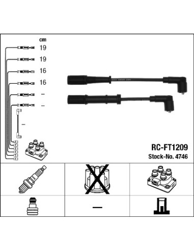 JUEGO DE CABLES DE ENCENDIDO FIAT DOBLO 00 1.4 RC-FT1209