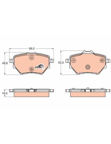 PASTILLAS DE FRENO CITROEN BERLINGO 18 TRASERO SIN SENSOR 1.5 BLUEHDI