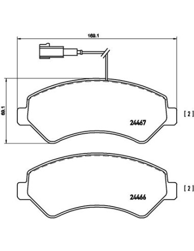 PASTILLAS DE FRENO FIAT DUCATO 06 DELANTERO 2-SENSORES 17Q HEAVY 11 SPRING 74MM