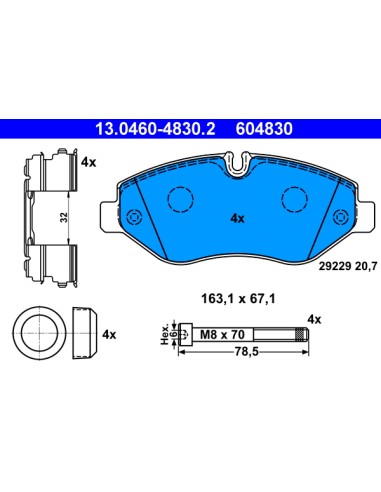 PASTILLAS DE FRENO IVECO DAILY 06 DELANTERO 3.0 JTD