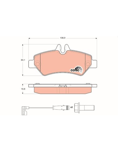 PASTILLAS DE FRENO MERCEDES SPRINTER 06 906 TRASERO