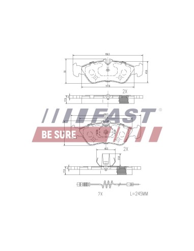 PASTILLAS DE FRENO MERCEDES SPRINTER 95 901-905 TRASERO 2-SENSORES