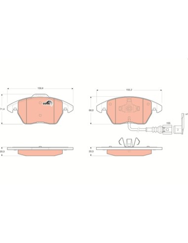 PASTILLAS DE FRENO VW CADDY III 03 DELANTERO 1-SENSOR