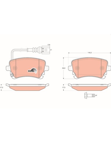 PASTILLAS DE FRENO VW TRANSPORTER T4 90 TRASERO